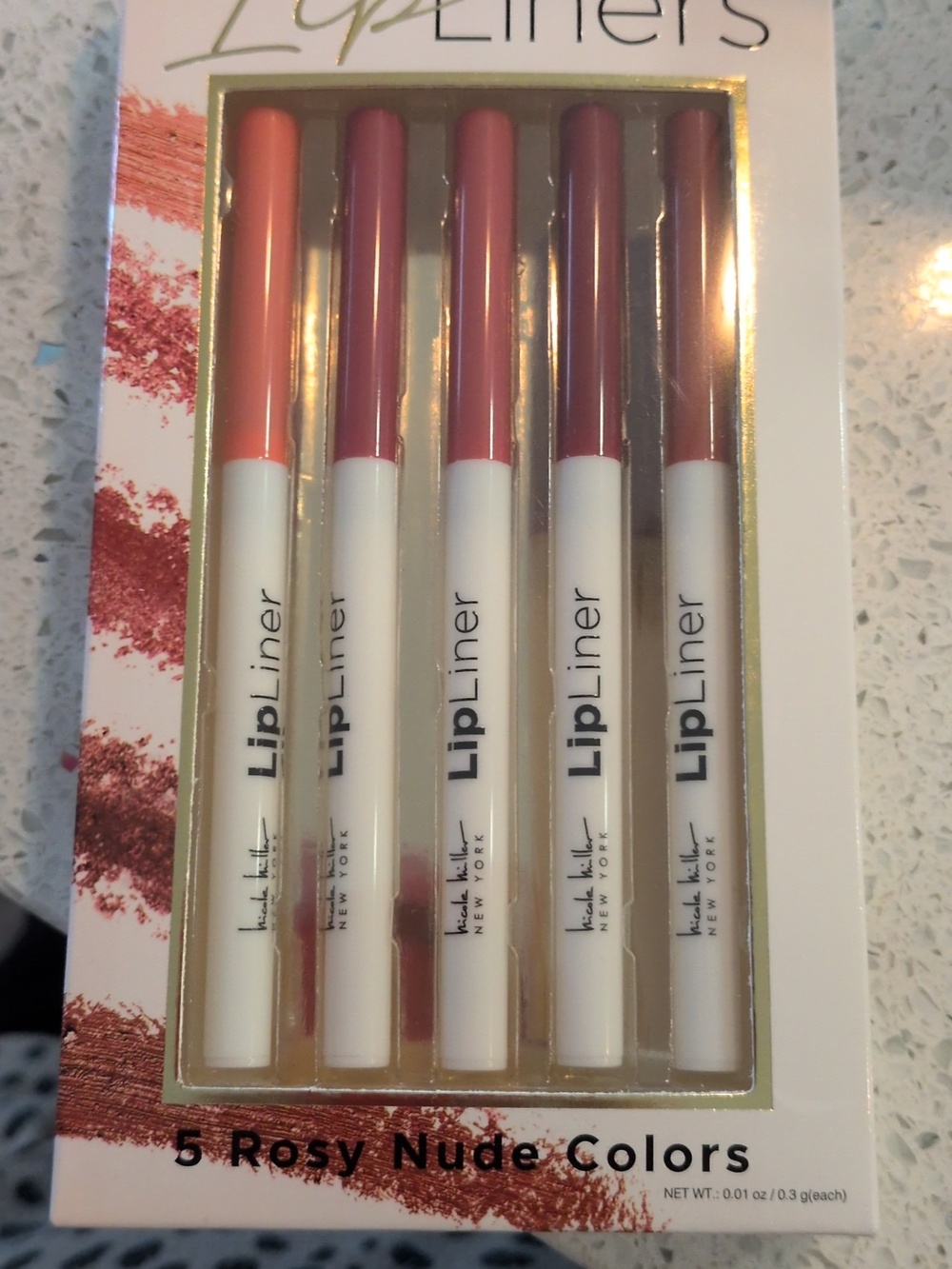 NICOLE MILLER 5 Lip Liners And Luminous Glow Duo Highlighter And Shimmer Nude - - Picture 2 of 3